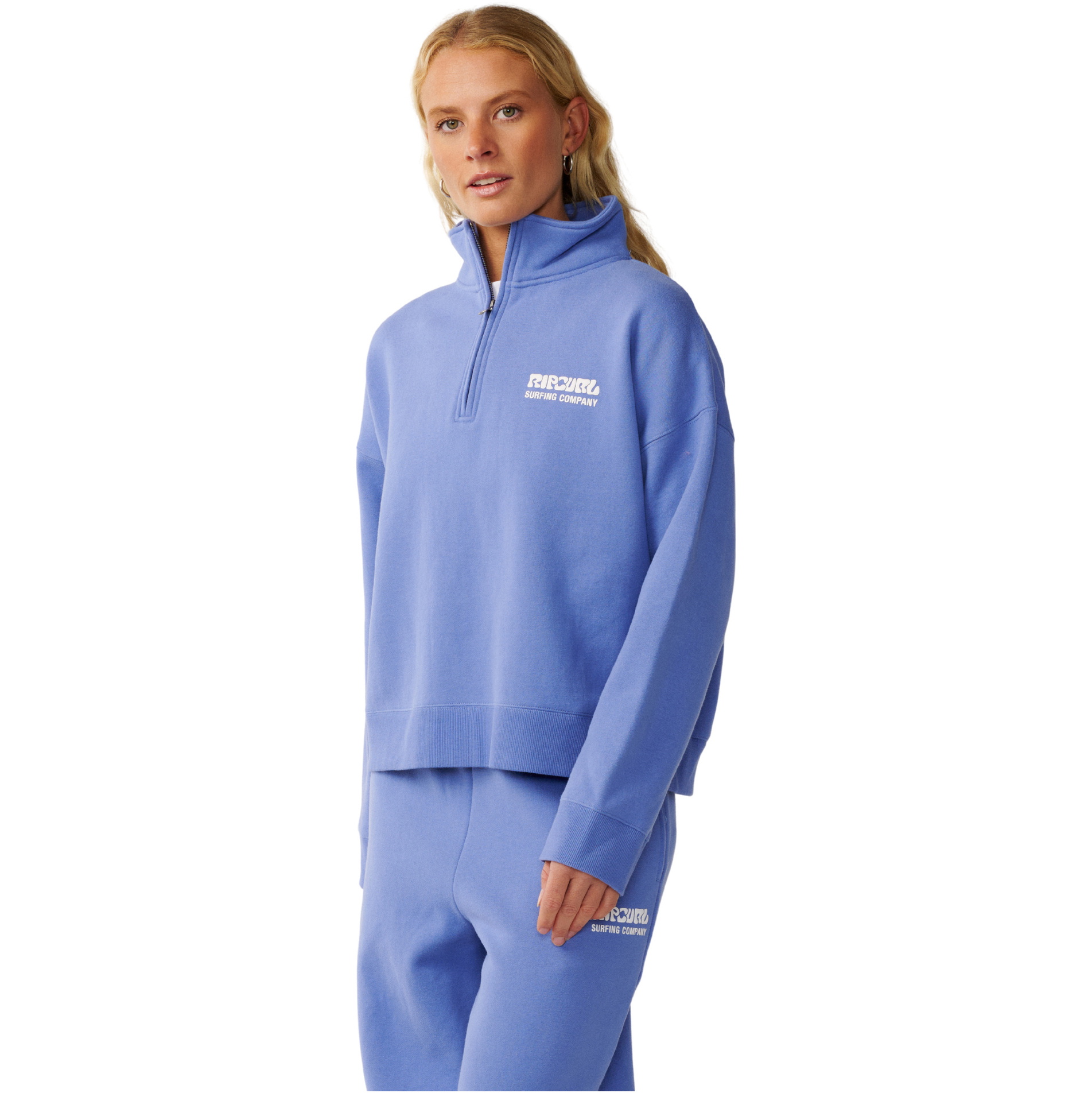 2026 Rip Curl Womens Surf Puff 1/4 Zip Fleece 07WWFL - Mid Blue